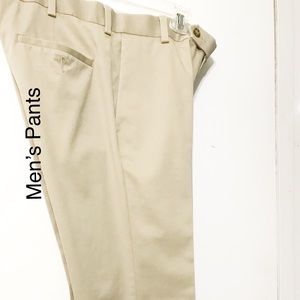 ROUNDTREE & YORKE BEIGE DRESS SLACKS FLAT FRONT